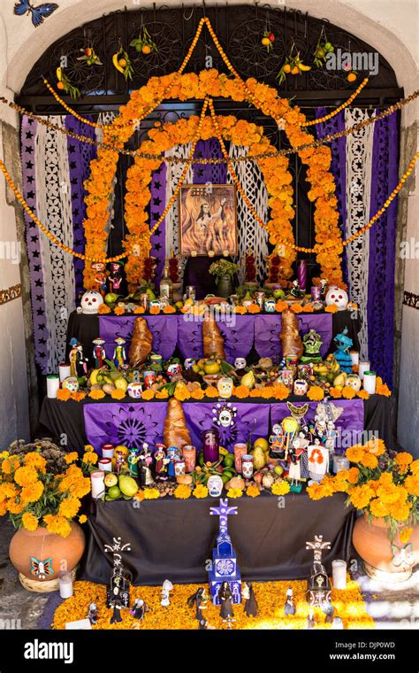 An Altar Or Ofrendas Set Up To Celebrate The Day Of The Dead Festival
