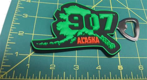 Alaska Magnet 907 Area Code Alaska Bottle Opener Alaska Map Full Back