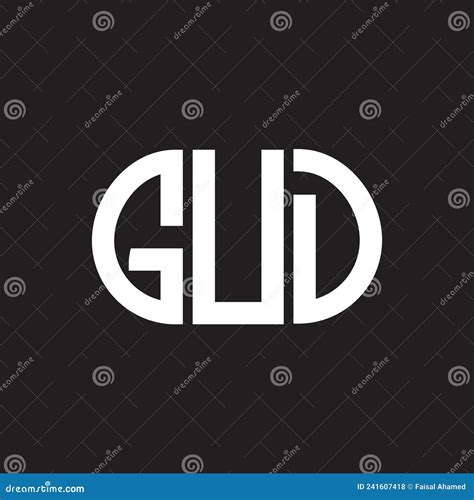 Gud Letter Logo Design On Black Background Gud Creative Initials