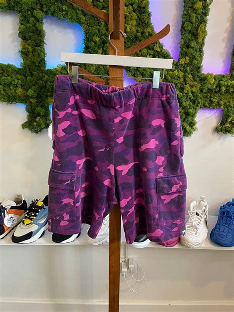 Bape Purple Bape Cargo Shorts Grailed