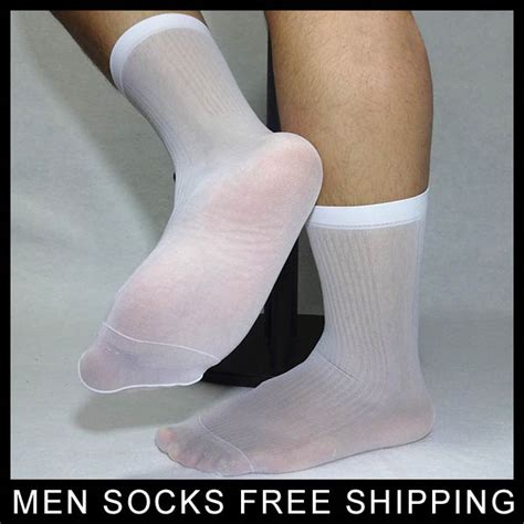 2019 Mens Nylon Silk Socks Sheer Thin Formal Dress Sock Sexy