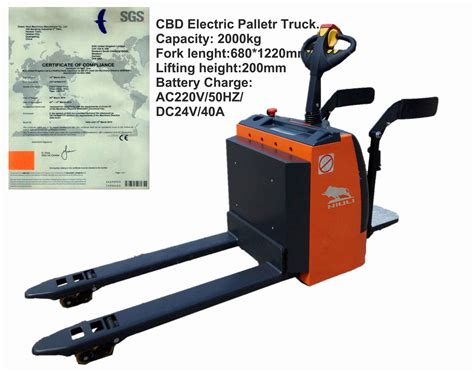 China 2 Ton Electric Pallet Truck With Sgs Certification China