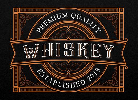 Vintage Whiskey Label With Fully Editable Text Studio Logo Tattoo