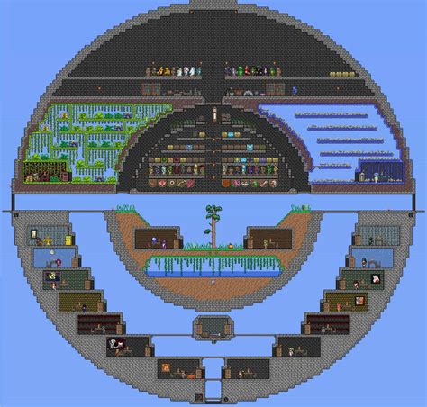 Thankyouheres a video of 50 awesome terraria builds to give you inspiration for your own. My base, "The Bubble" (work in progress) : Terraria
