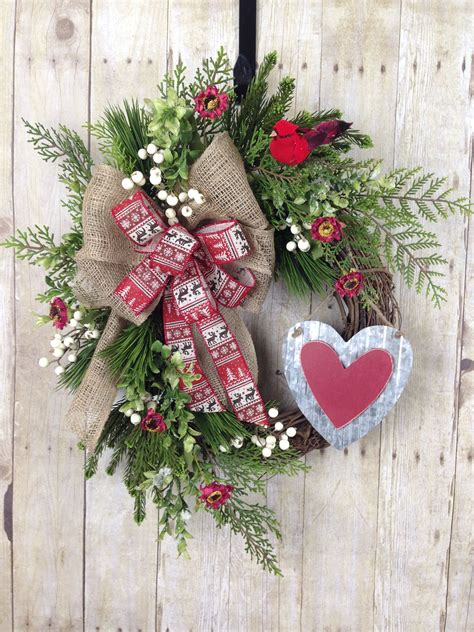Christy Hodges Valentines Day Wreath For Front Door Etsy Rustic