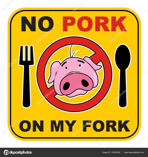 Lard is not a bad word! No Pork on My Fork - Sticker — Stock Vector © vable #133420392