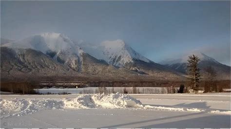 Northern Interior British Columbia Snow Capped Mountains Filmed From