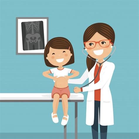 Médico Pediatra Mulher Examinando Um Menininha Vetor Premium Médico Pediatra Pediatra