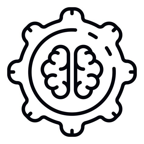 Ai Brain Gear Technology Icon Outline Style 15180755 Vector Art At