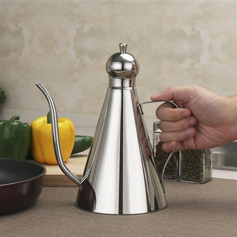 Olive oil storage as olive oil deteriorates fast when exposed to heat and light, it should be stored in an airtight container in a cool, dark place. Stainless Steel Olive Oil Vinegar Dispenser Jar Seasoning ...