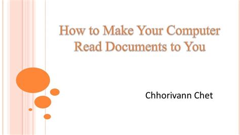 How To Make Your Computer Read Documents For You