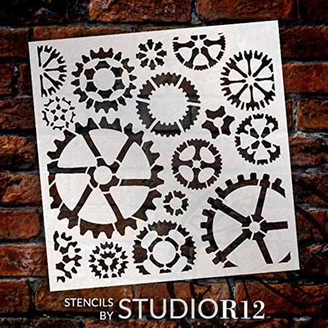 Industrial Gears Stencil By Studior12 Reusable Mylar Template Use