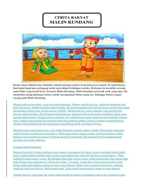 Cerita malin kundang menjadi salah satu contoh soal dari narrative text. Gambar Ilustrasi Cerita Rakyat Malin Kundang - Akana Gambar