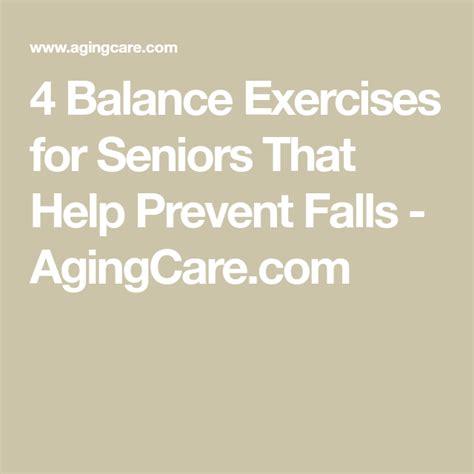 4 Balance Exercises For Seniors That Help Prevent Falls Balance