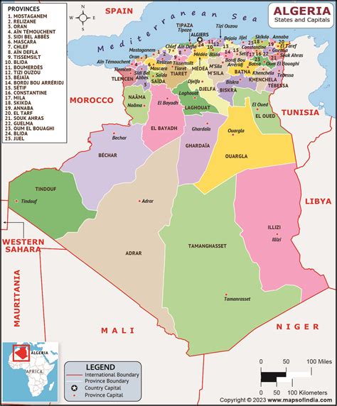 Algeria Provinces And Capitals List And Map List Of Provinces And