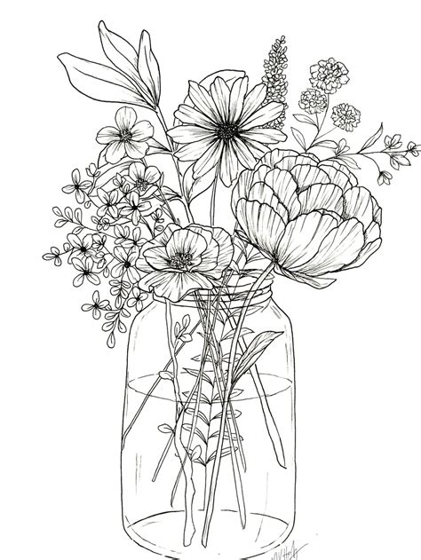 Coloring Page Bouquet Of Flowers Subeloa11