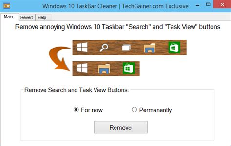 Windows 10 Taskbar Cleaner Remove Search And Taskview Buttons