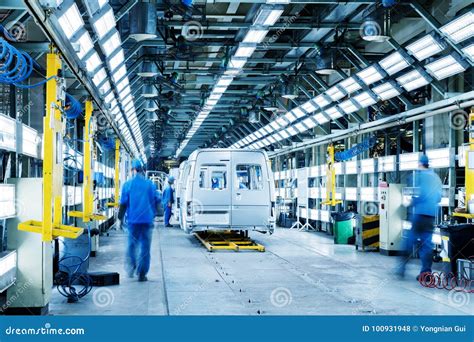 Automobile Production Line Stock Photo Image Of Construction 100931948