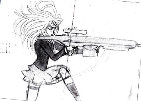 Epic Anime Gun Girl Sketch By Bleached Whale On Deviantart