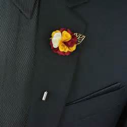20 Pcslot Mens Flower Boutonniere With Gold Leaf Flower Lapel Pin
