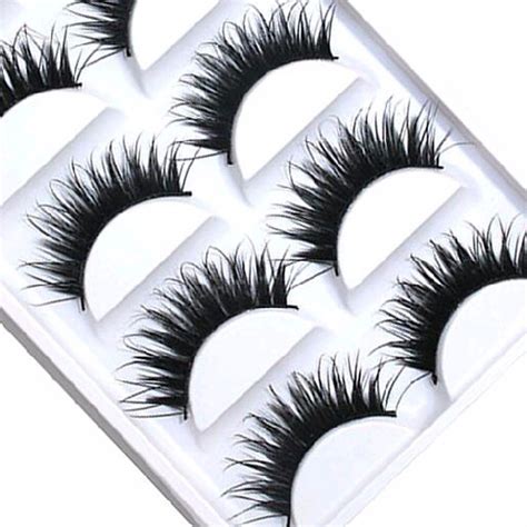 tomtosh 5 pairs women lady natural thick false eyelashes long handmade fake eye lashes extension