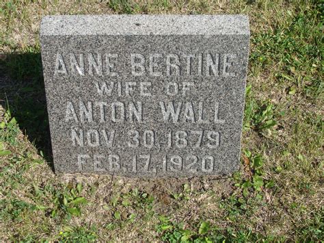 Anne Bertine Myhr Wall (1879-1920) - Mémorial Find a Grave