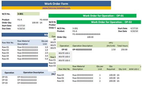 Work Order Template In Excel Free Download Work Order Form And Tracking