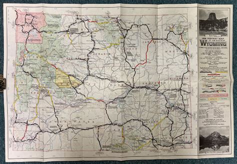 1936 Highway Map Of The State Of Wyoming By Wyoming State Highway