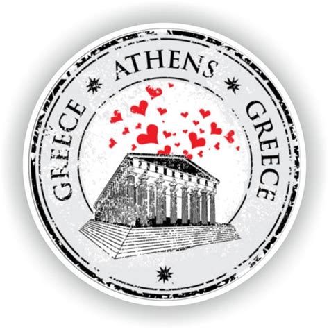 Greece Athens Seal Sticker Round Flag For Laptop Book Fridge Etsy