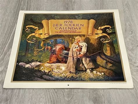 Vintage 1978 Jrr Tolkien Calendar Illustrations By Hildebrandt Lord Of