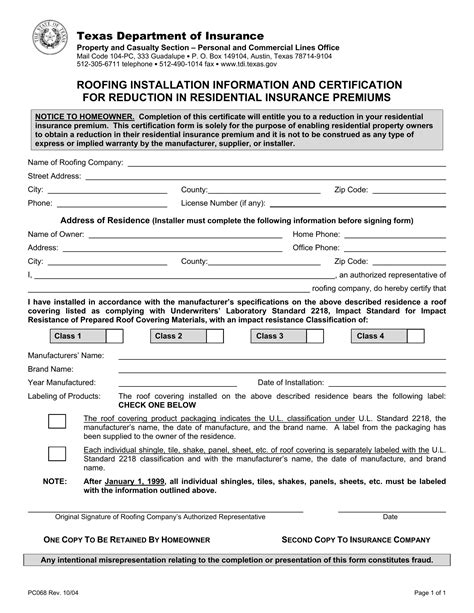 Roofing Certificate Form ≡ Fill Out Printable Pdf Forms Online