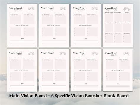 Vision Board Printables Positive Affirmations Gratitude Etsy Uk