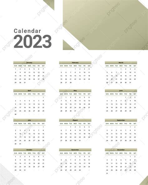 Calendário De Design Corporativo 2023 Png Calendário 2023