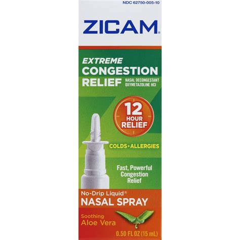 Pack Zicam Extreme Congestion Relief Liquid Nasal Spray Oz Each