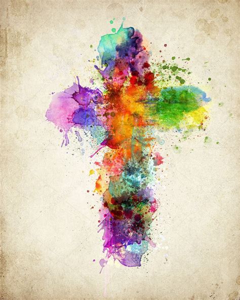 Colorful Abstract Cross — Stock Photo Cross Paintings Cross Art