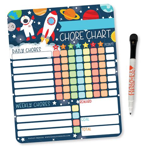 Buy Hadley Designs Outer Space Kids Chore Chart Magnetic Reward Chart