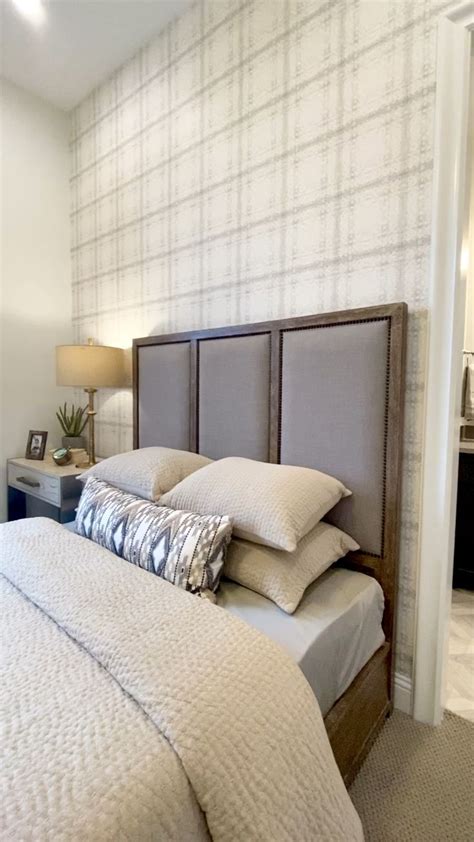 Bedroom Design With Plaid Wallpaper Video Neutral Bedroom Decor