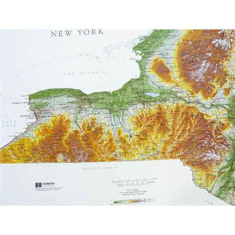 Hubbard Scientific Raised Relief Map New York State Hubbard
