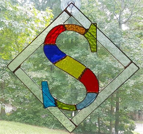 Stained Glass Initial Letter S Etsy Glass Art Pictures Stained Glass Ornaments Stained