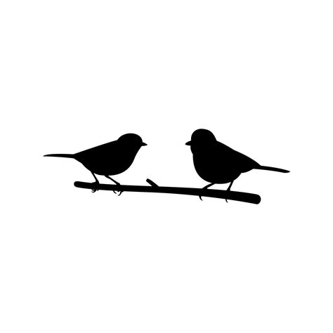Vector Drawing Two Birds Sitting On Branch Vector Art At Vecteezy