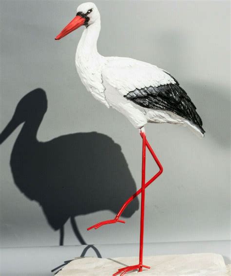 Stork Figure Wild Bird Garden Statue Outdoor Sculpture Realistic