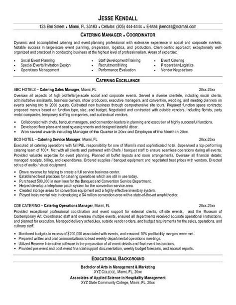 Catering Resume Example Resume Examples Catering And Resume