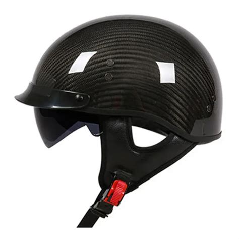 Cfr Carbon Fiber Shell Half Face Helmet Dot Approved Light Weight