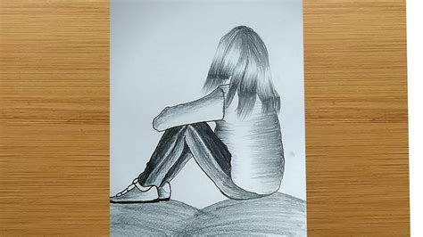 Alone Girl Pencil Sketch How To Draw A Sad Girl For Beginners Step
