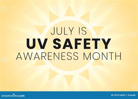 Uv Safety Awareness Month Annual Celebration In July Stock Vector
