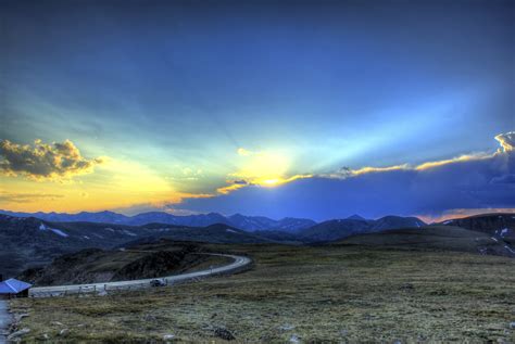 Colorado Rocky Mountains National Park Sunset Over Mountains The