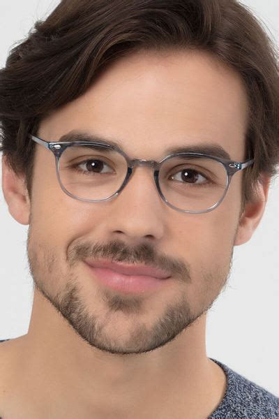 Hubris Clear Blue Plastic Eyeglasses Eyebuydirect