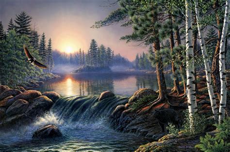 Boundary Waters James Meger Painting Forest Nature River