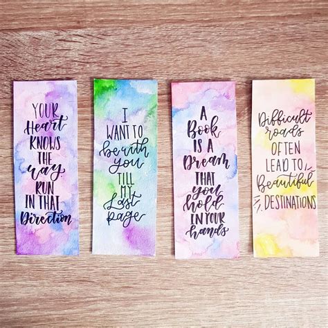 printable quote bookmark set motivational and inspirational etsy watercolor bookmarks