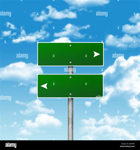 Blank Road Signs Clouds In Background Stock Photo Alamy